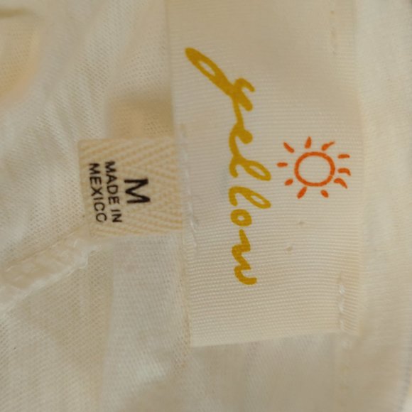 Yellow brand t-shirt dress with slit and tie for beach and tropical wear - Picture 7 of 9